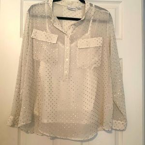 Liz Claiborne ivory blouse size PXL